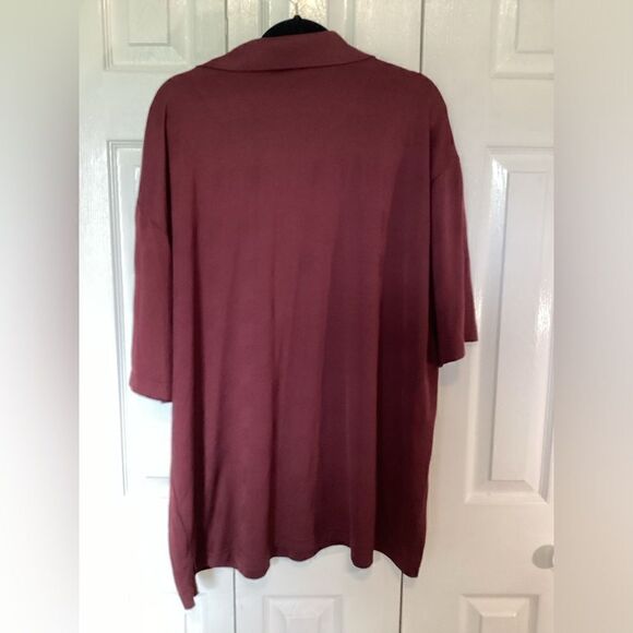Roundtree & Yorke - Big & Tall Men’s - Performance Maroon Striped Polo - 3XT - Picture 3 of 4